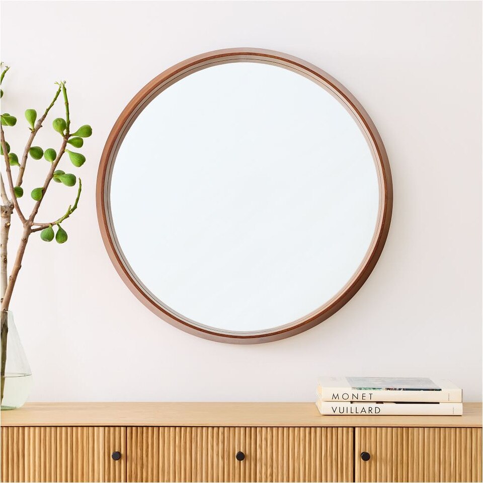 Wood Frame Ledge Round Wall Mirror West Elm Australia